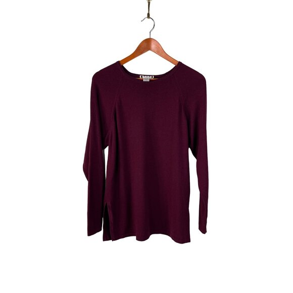 Henri Bendel New York 100% Extra Fine Merino Wool Maroon Red Sweater Men's Sz. M - Picture 1 of 7